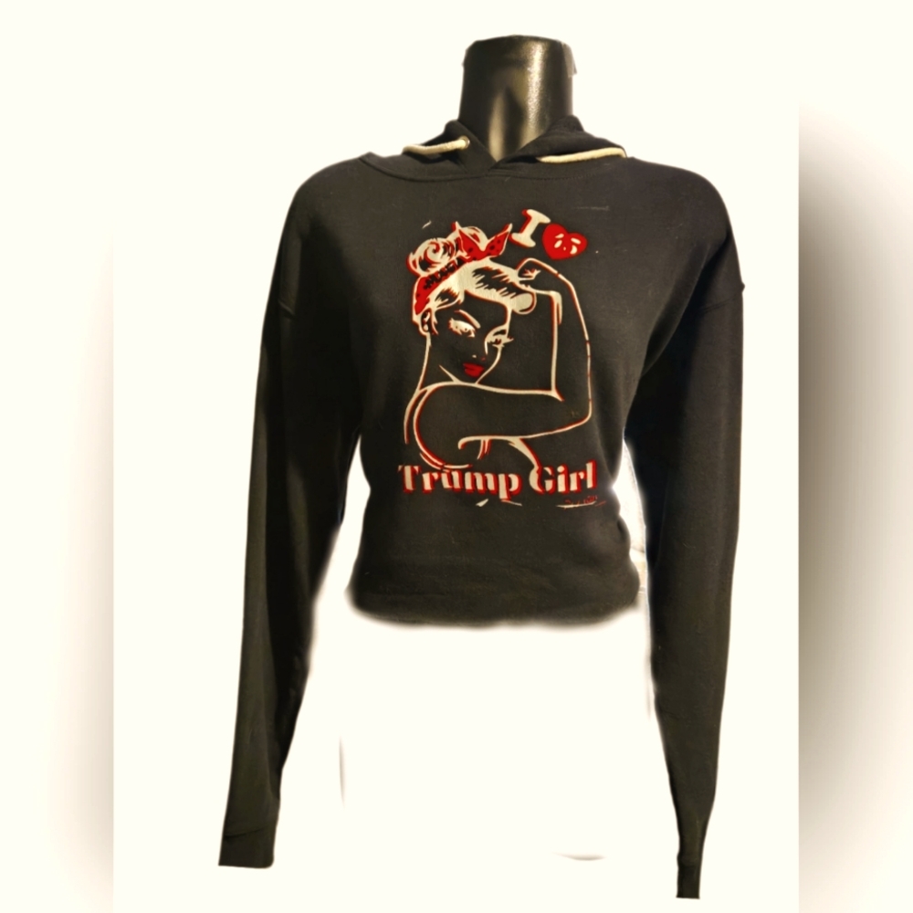 Trump Girl Cropped Hooded Sweatshirt